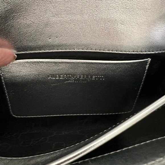 Alberta Ferretti Silver Crystal Embellished Chain Crossbody - Picture 5 of 10